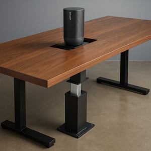 How to Build a Custom Conference Table with a Hidden Speaker Lift Using FIRGELLI Column Lifts