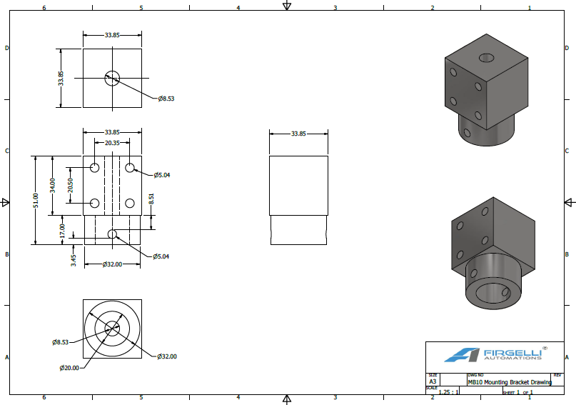 MB10 Rod-End Linear Actuator Mounting Bracket – Universal Fit for 20mm Rod Ends Product Image